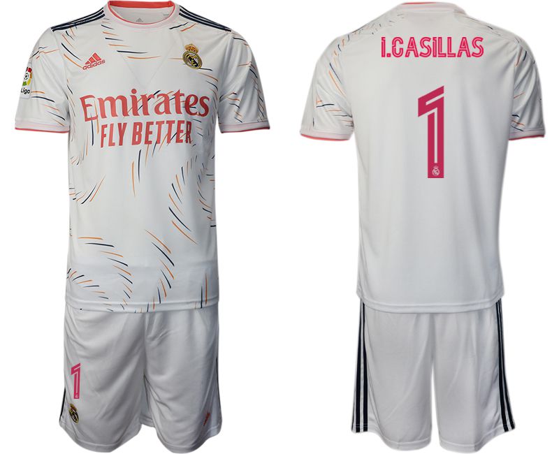 Men 2021-2022 Club Real Madrid home white #1 Adidas Soccer Jersey